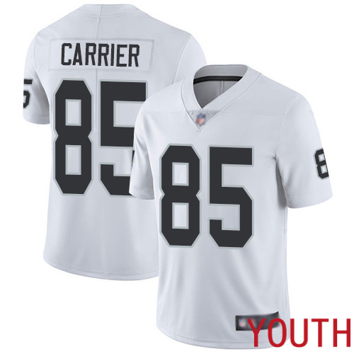 Oakland Raiders Limited White Youth Derek Carrier Road Jersey NFL Football #85 Vapor Untouchable Jersey